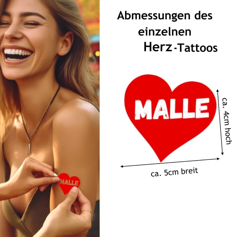 Personalisierbares Temporäres Tattoo mit Wunschtext Herz-Design – Ideal für Festivals, Hochzeiten & Veranstaltungen (Lieblingsstadt)