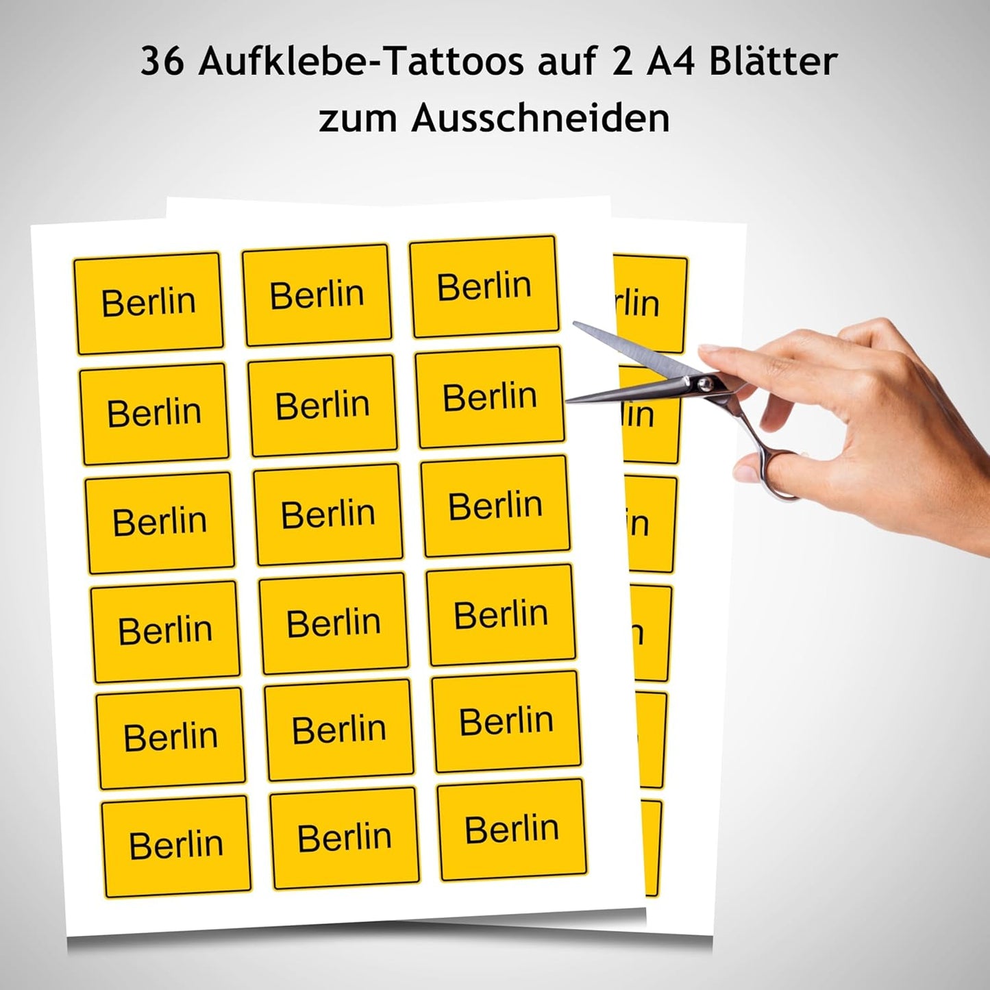 Personalisierbares Temporäres Schild Tattoo mit Wunschtext im Ortsschild – Ideal für Festivals, Hochzeiten & Veranstaltungen (Lieblingsstadt)