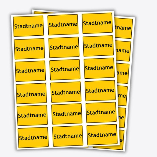 Personalisierbares Temporäres Schild Tattoo mit Wunschtext im Ortsschild – Ideal für Festivals, Hochzeiten & Veranstaltungen (Lieblingsstadt)