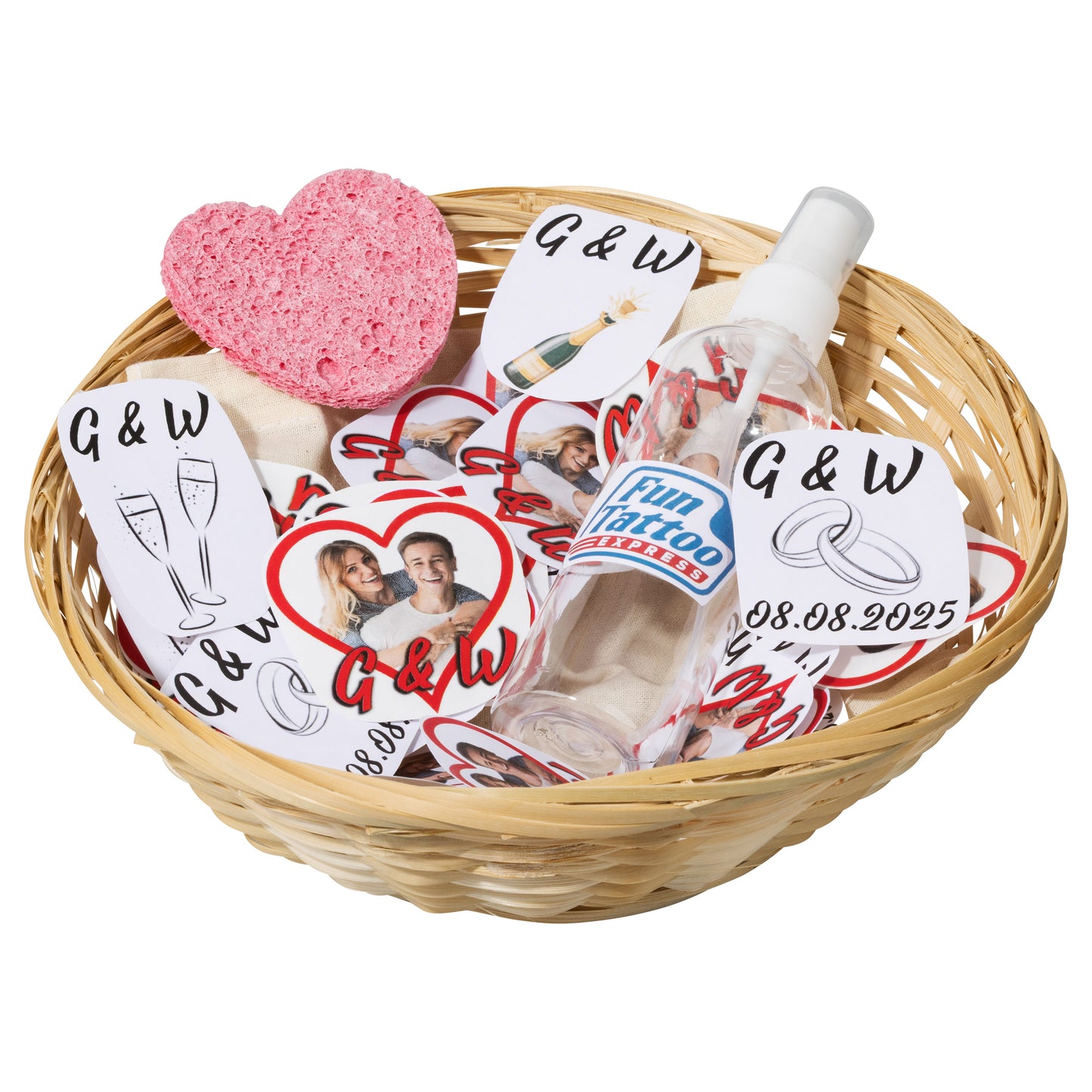 Tattoo Station Hochzeit – Komplett-Set mit temporären Tattoos für Gäste