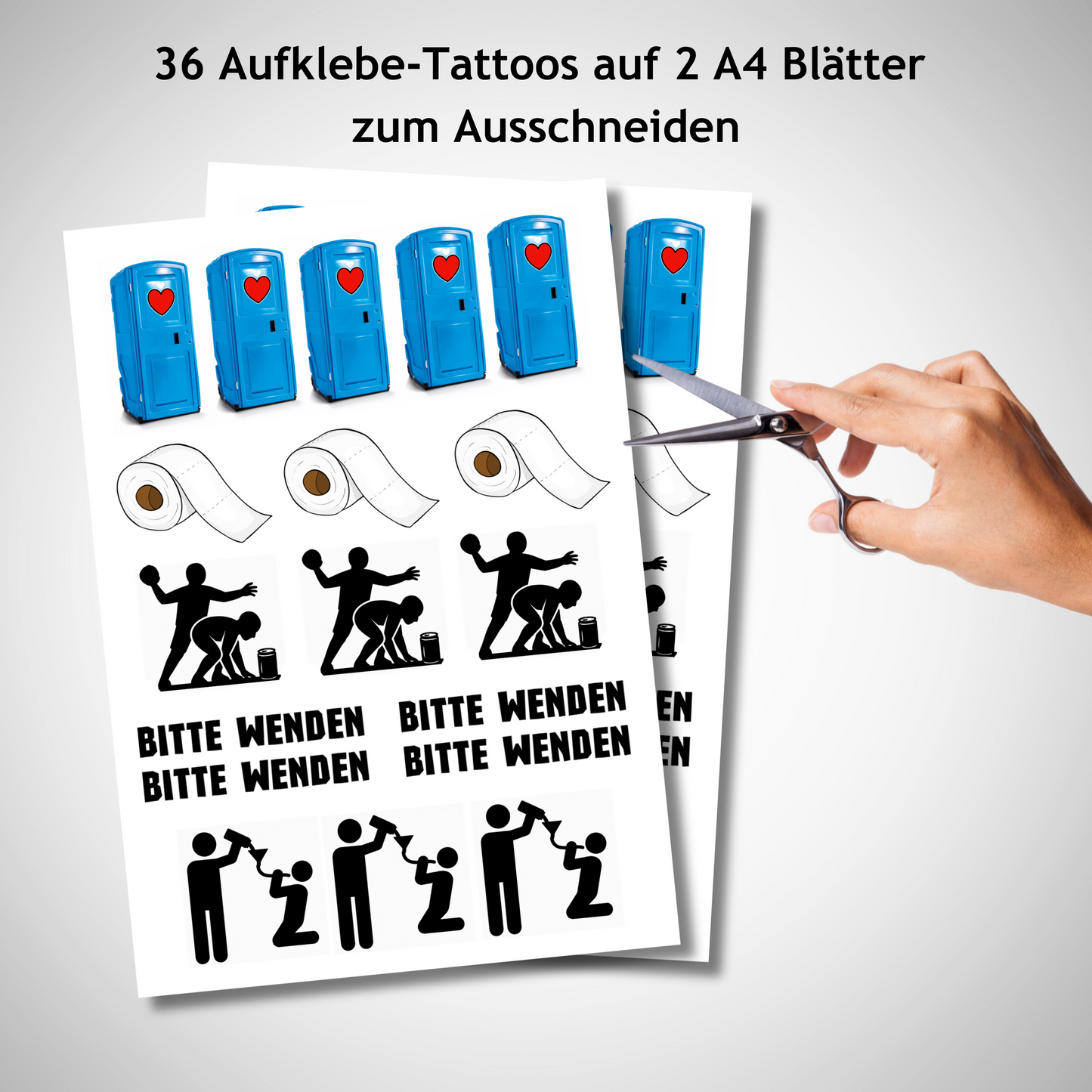 Temporäre Festival-Tattoos – Lustige Party-Motive für Festivals, Junggesellenabschiede & Events