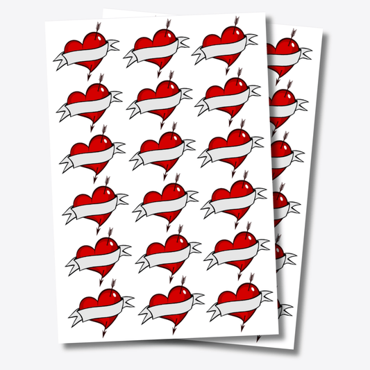 Personalisierbares temporäres Herz Tattoo mit Namen im Herz-Design – Ideal für Festivals, Hochzeiten, Veranstaltungen & Partys (Herz + Name)