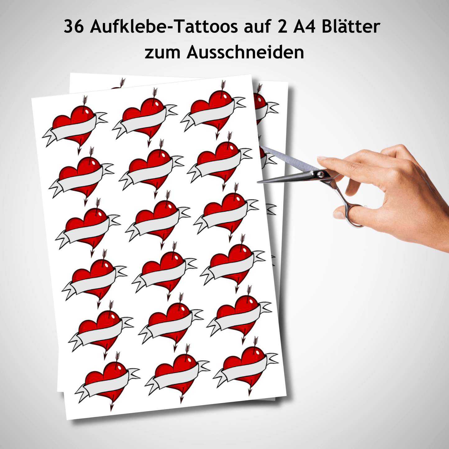 Personalisierbares temporäres Herz Tattoo mit Namen im Herz-Design – Ideal für Festivals, Hochzeiten, Veranstaltungen & Partys (Herz + Name)