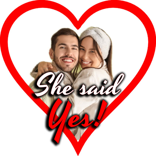 Personalisierbares Temporäres Verlobungs Tattoo „She said Yes!“ – Perfekt für Heiratsantrag & Verlobung