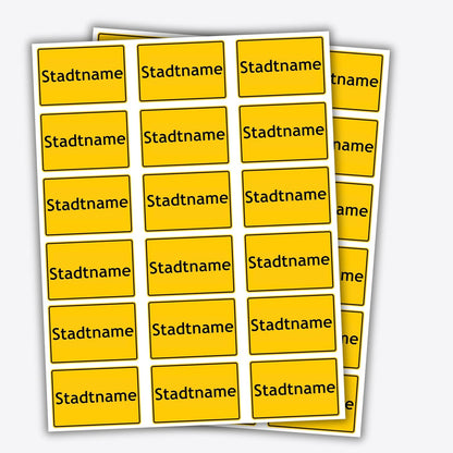 Personalisierbares Temporäres Schild Tattoo mit Wunschtext im Ortsschild – Ideal für Festivals, Hochzeiten & Veranstaltungen (Lieblingsstadt)