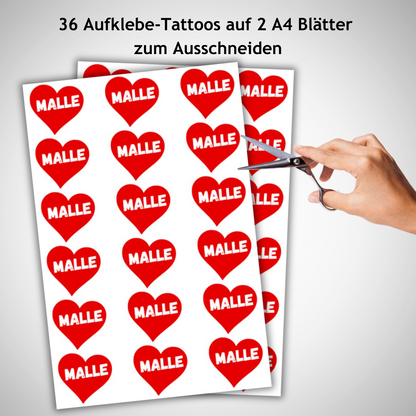 Personalisierbares Temporäres Tattoo mit Wunschtext Herz-Design – Ideal für Festivals, Hochzeiten & Veranstaltungen (Lieblingsstadt)